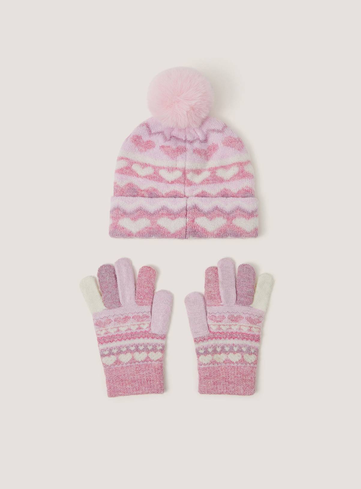 MONSOON Unicorn Bobble Hat and Gloves Set 6-13 Years - Image 2